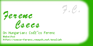 ferenc csecs business card